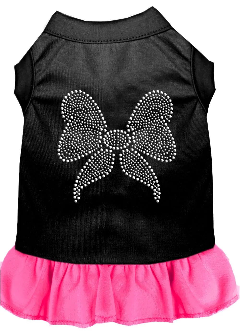 Rhinestone Bow Dress Black With Bright Pink Med (12)