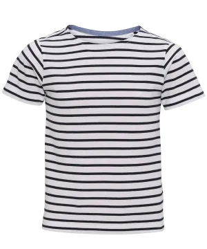 White/Navy - Kids Marinière coastal short sleeve tee